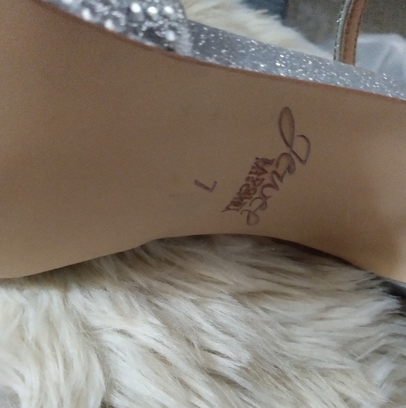 ⭐🆕 Bling Badgley Mischka silver crystal glitter ankle strap stilettos